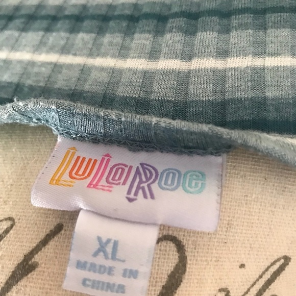 LuLaRoe Striped Teal Carly Dress Size XL - Picture 7 of 7